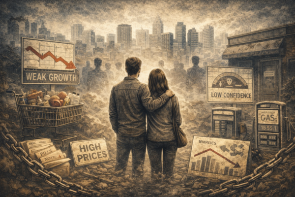 economy feels weak without recession showing slow growth and falling confidence