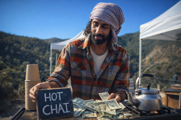 Indian migrant earning in US through street tea business after job loss