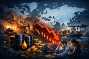 impact of war on economy showing oil prices and global market volatility