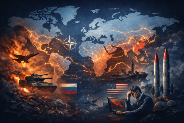 world war 3 risk and rising geopolitical tensions on global map
