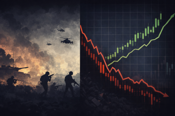 how war affects stock market with volatility and defense stock surge
