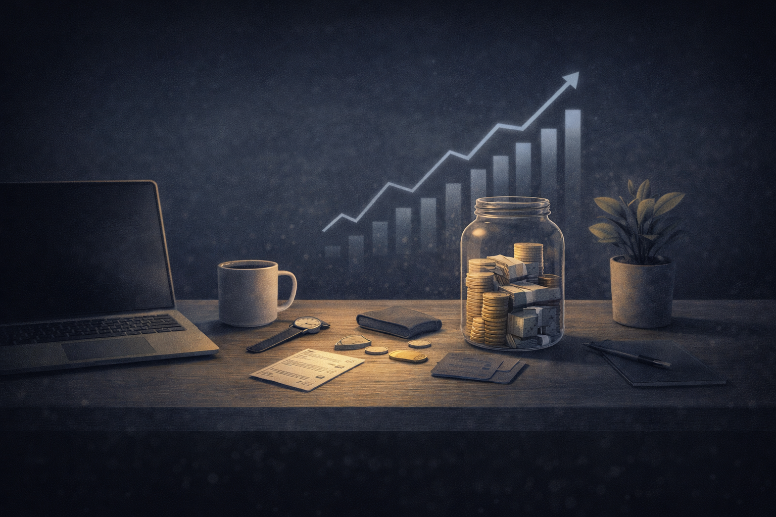 financial minimalism meaning simple money habits illustration