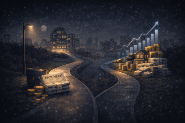 income vs wealth mindset financial growth illustration