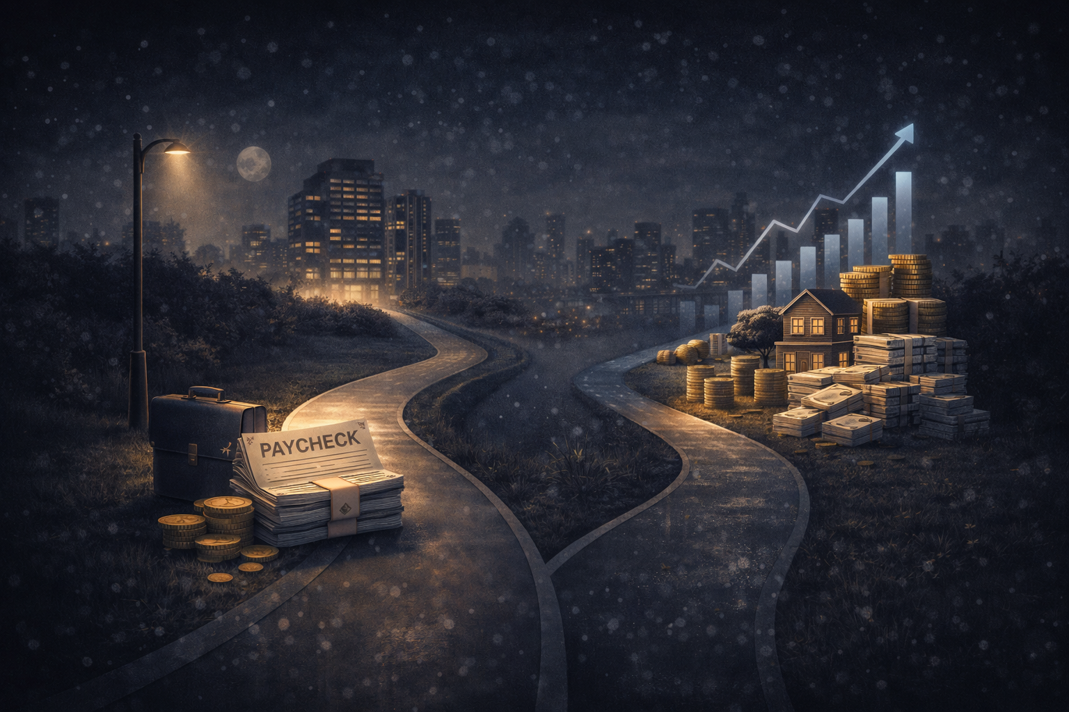 income vs wealth mindset financial growth illustration