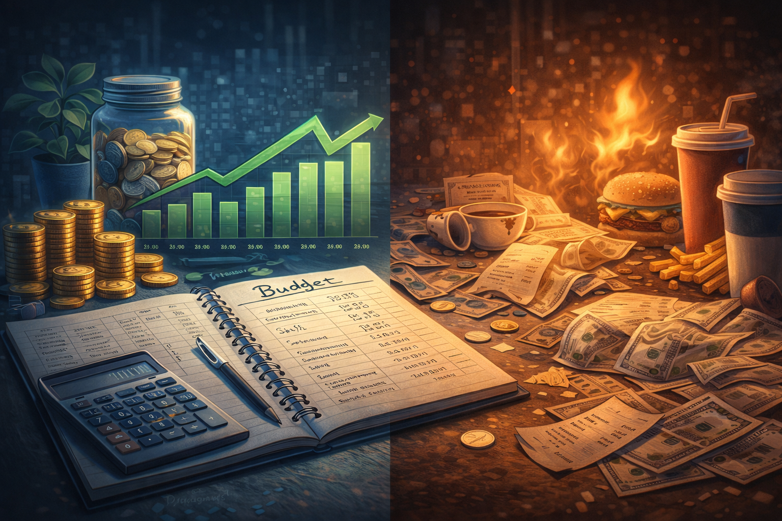 financial discipline habits money management illustration