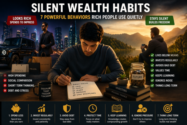 silent wealth habits quiet money growth and discipline illustration