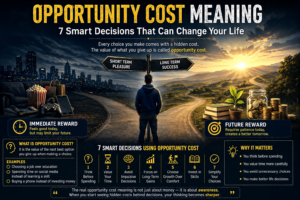 opportunity cost meaning decision making and life choices illustration