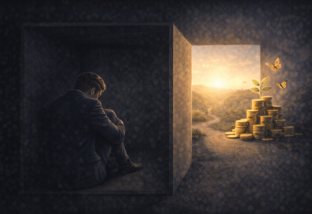 scarcity mindset meaning mental limitation psychology illustration