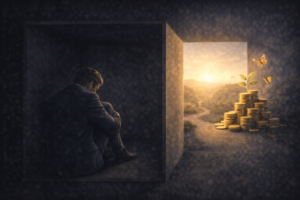 scarcity mindset meaning mental limitation psychology illustration