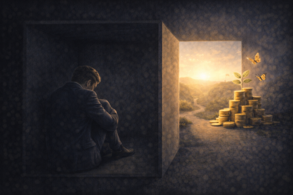 scarcity mindset meaning mental limitation psychology illustration