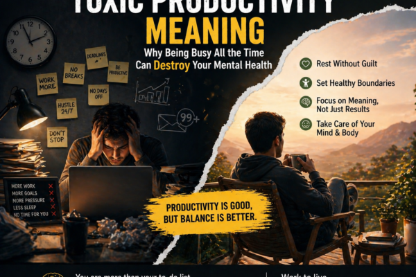 toxic productivity meaning burnout illustration