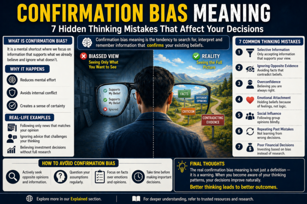 confirmation bias meaning psychology and decision making illustration