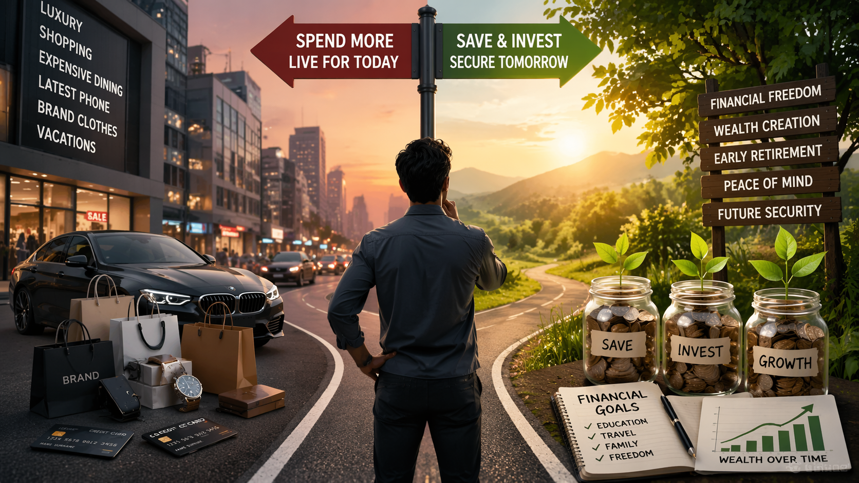 lifestyle inflation meaning increasing expenses vs savings illustration