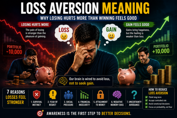 loss aversion meaning emotional reaction to financial losses illustration