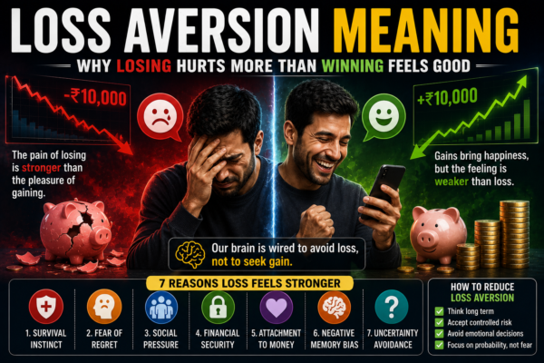 loss aversion meaning psychology of financial fear and emotional investing illustration
