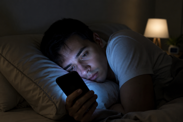 doomscrolling meaning endless negative social media scrolling illustration