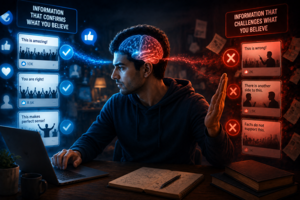 confirmation bias meaning ignoring opposite facts illustration
