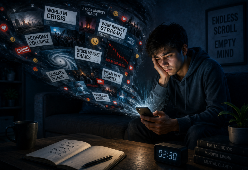 doomscrolling meaning, social media psychology, negative news addiction, digital habits, explained