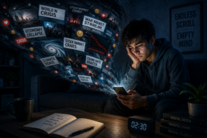 doomscrolling meaning, social media psychology, negative news addiction, digital habits, explained