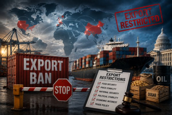 why countries ban exports global trade restrictions and political policy illustration